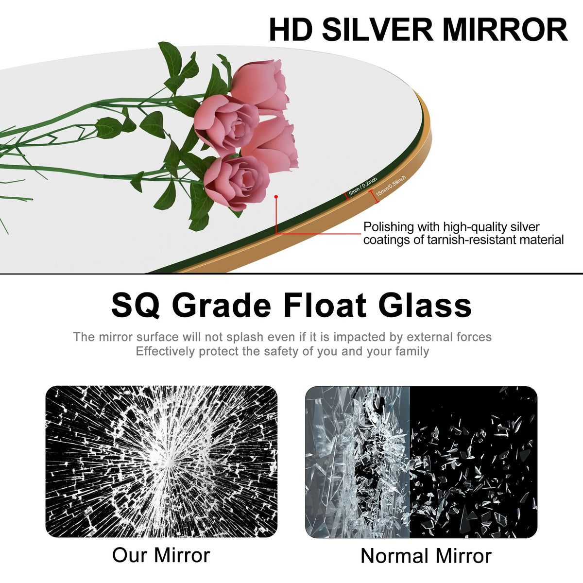 Arched Full Length Wood Floor Mirror, Full Body Standing and Wall Mounted Mirror for Bedroom, Living Room and Home Decor