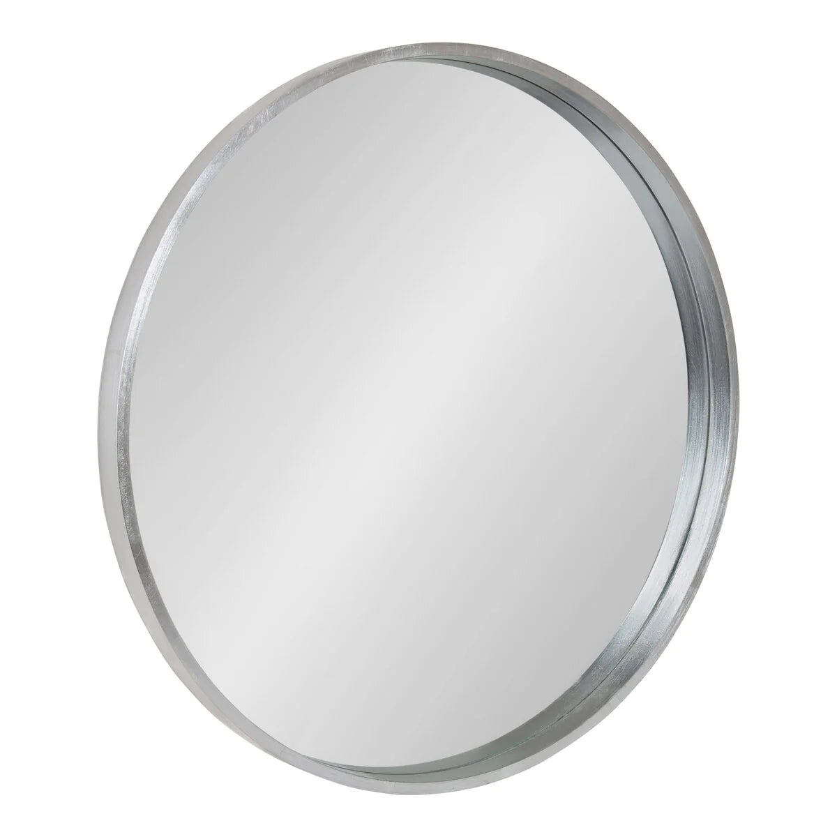 Round Wood Accent Wall Mirror, Modern Decorative Wooden Frame Mirror for Living Room, Bedroom and Entryway