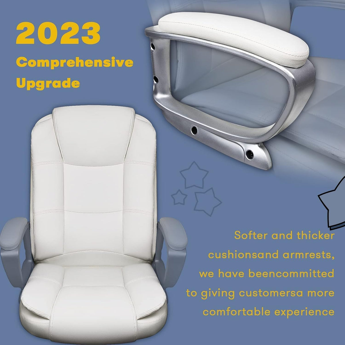 400 LBS Big and Tall Office Chair, Heavy Duty Ergonomic Computer Desk Chair for Home Office and Workspace