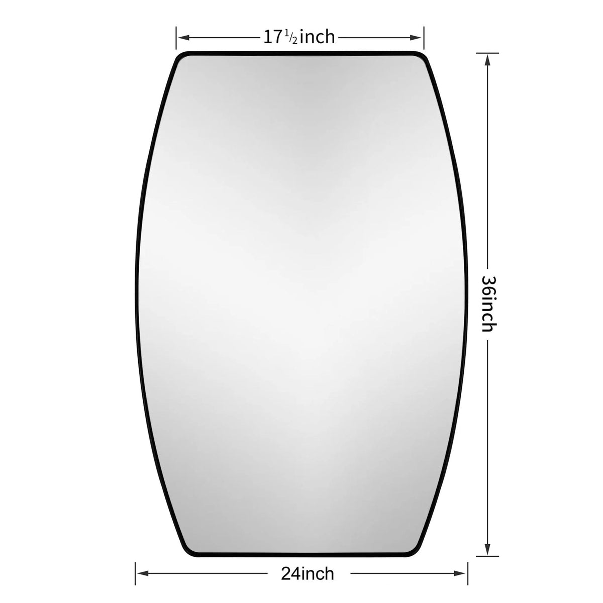 Modern Oblong Metal Wall Mirror, Decorative Elongated Hanging Mirror for Living Room, Bedroom and Entryway