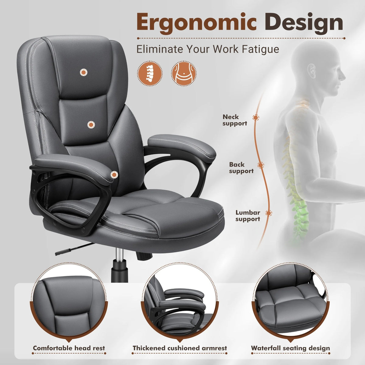High Back Executive Office Chair, Ergonomic Computer Desk Chair for Home and Office