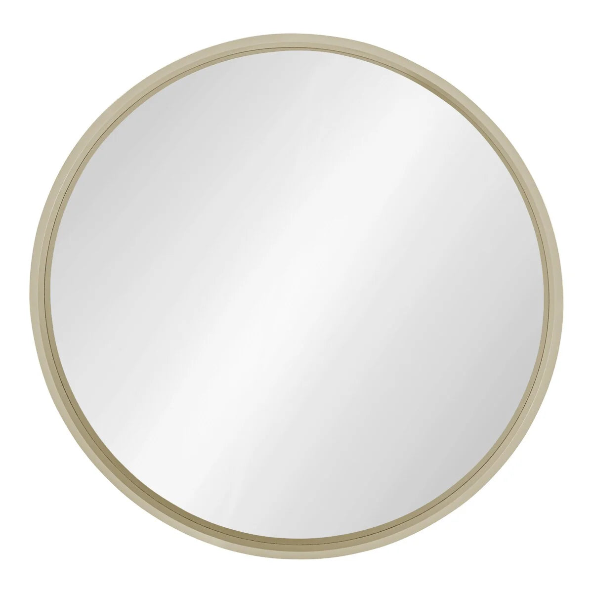 Round Wood Accent Wall Mirror, Modern Decorative Wooden Frame Mirror for Living Room, Bedroom and Entryway
