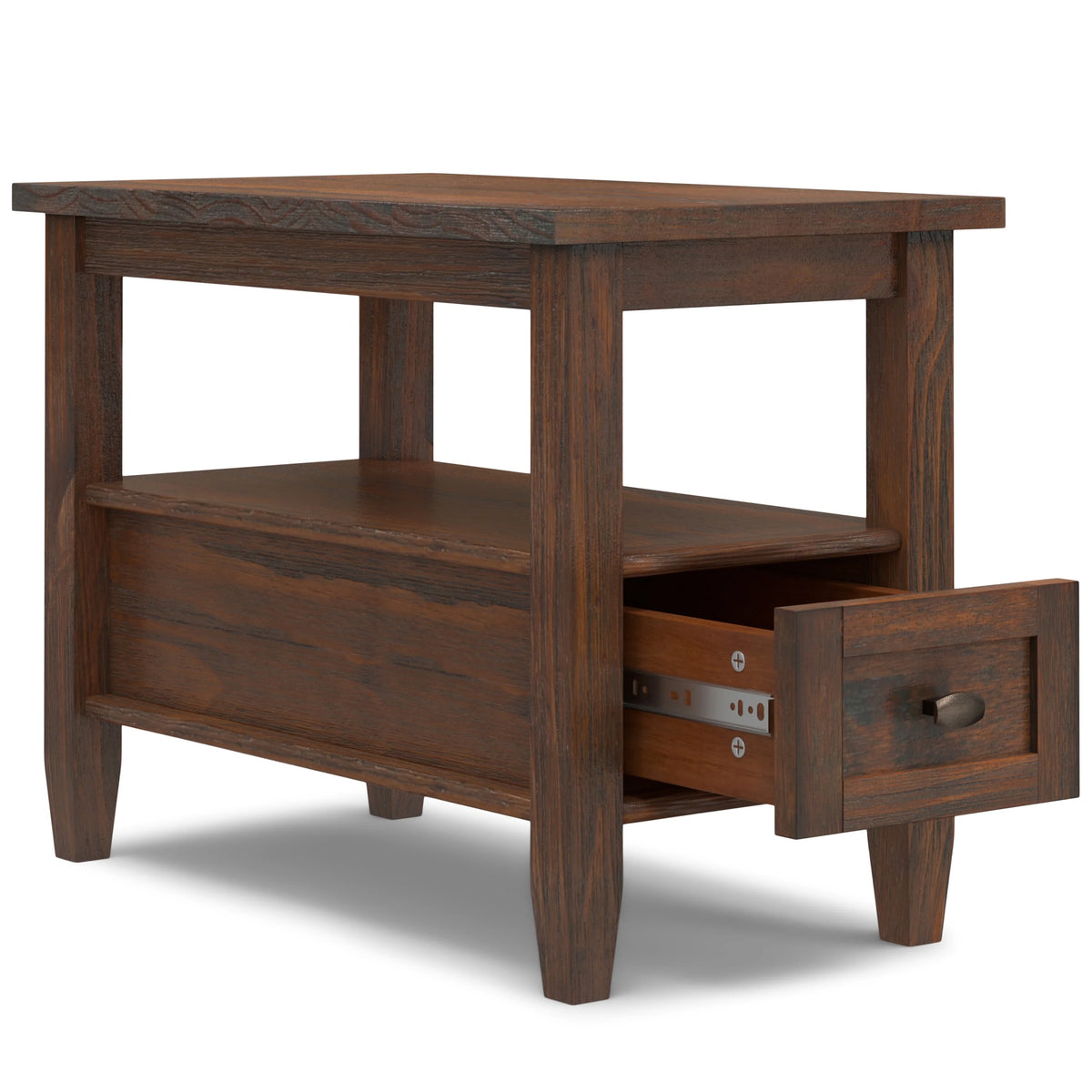 14" Wide Solid Wood Narrow Side Table, Rectangle Transitional Style Accent Table