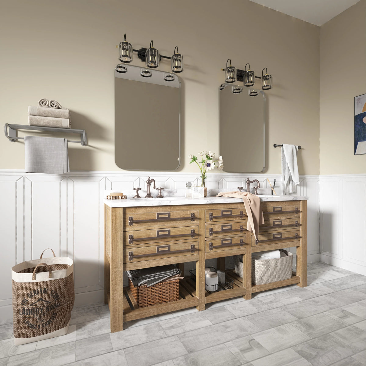 Aluminum Alloy Rounded Corner Vanity Mirror, Modern Wall Mounted Mirror for Bathroom, Bedroom and Home Decor