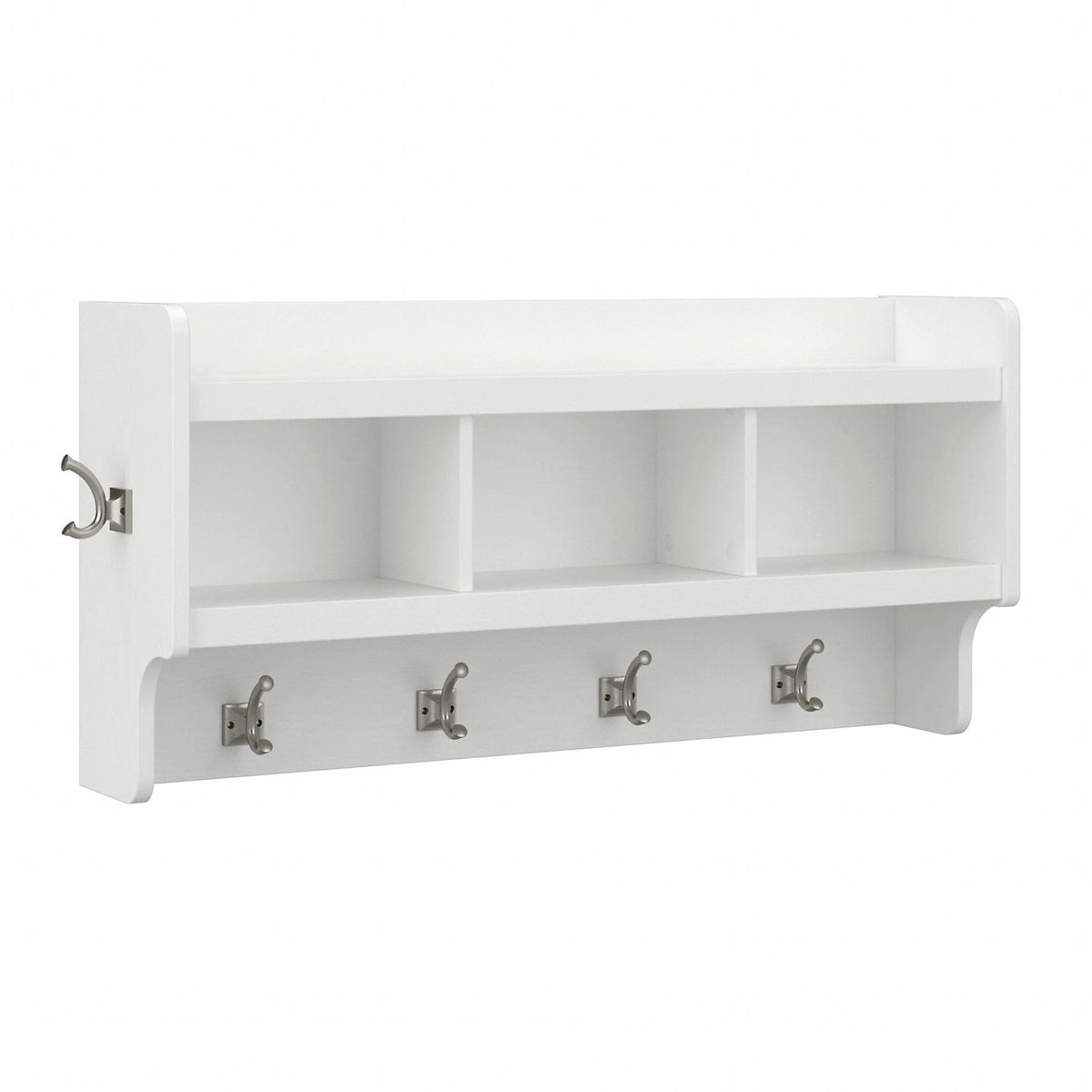 40 Inch Wall Mounted Coat Rack with Shelf, Wooden Entryway Storage and Hanging Organizer