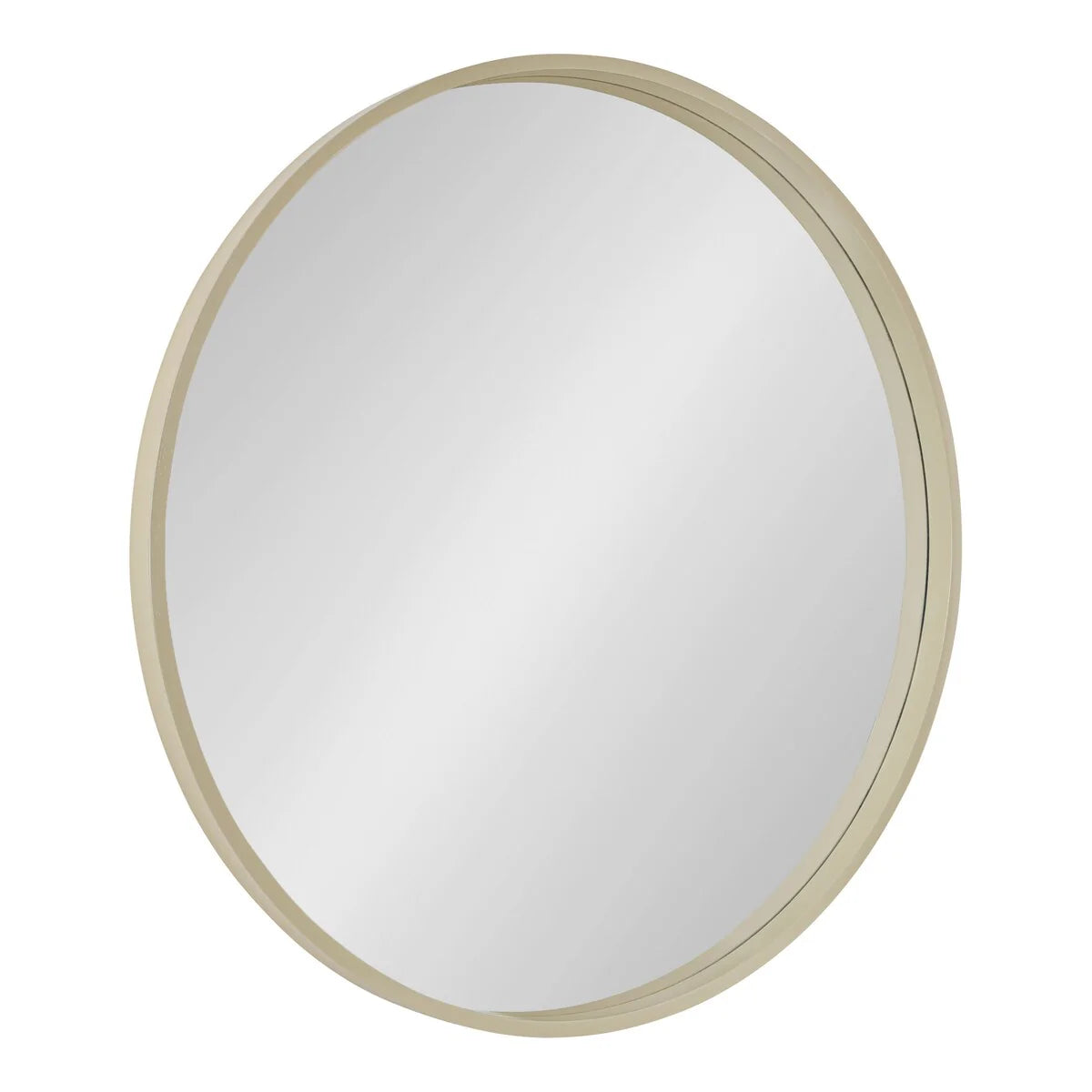 Round Wood Accent Wall Mirror, Modern Decorative Wooden Frame Mirror for Living Room, Bedroom and Entryway