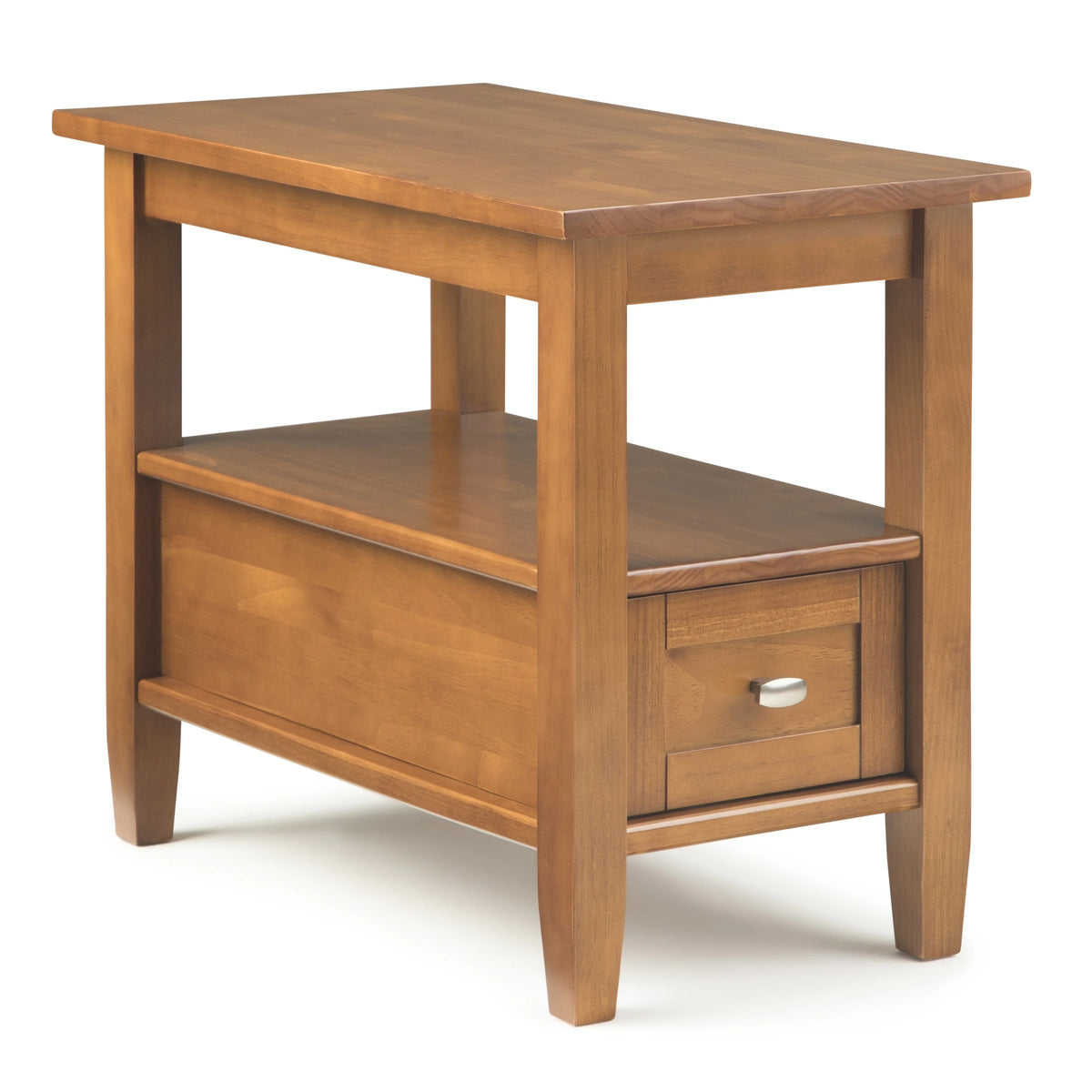 14" Wide Solid Wood Narrow Side Table, Rectangle Transitional Style Accent Table