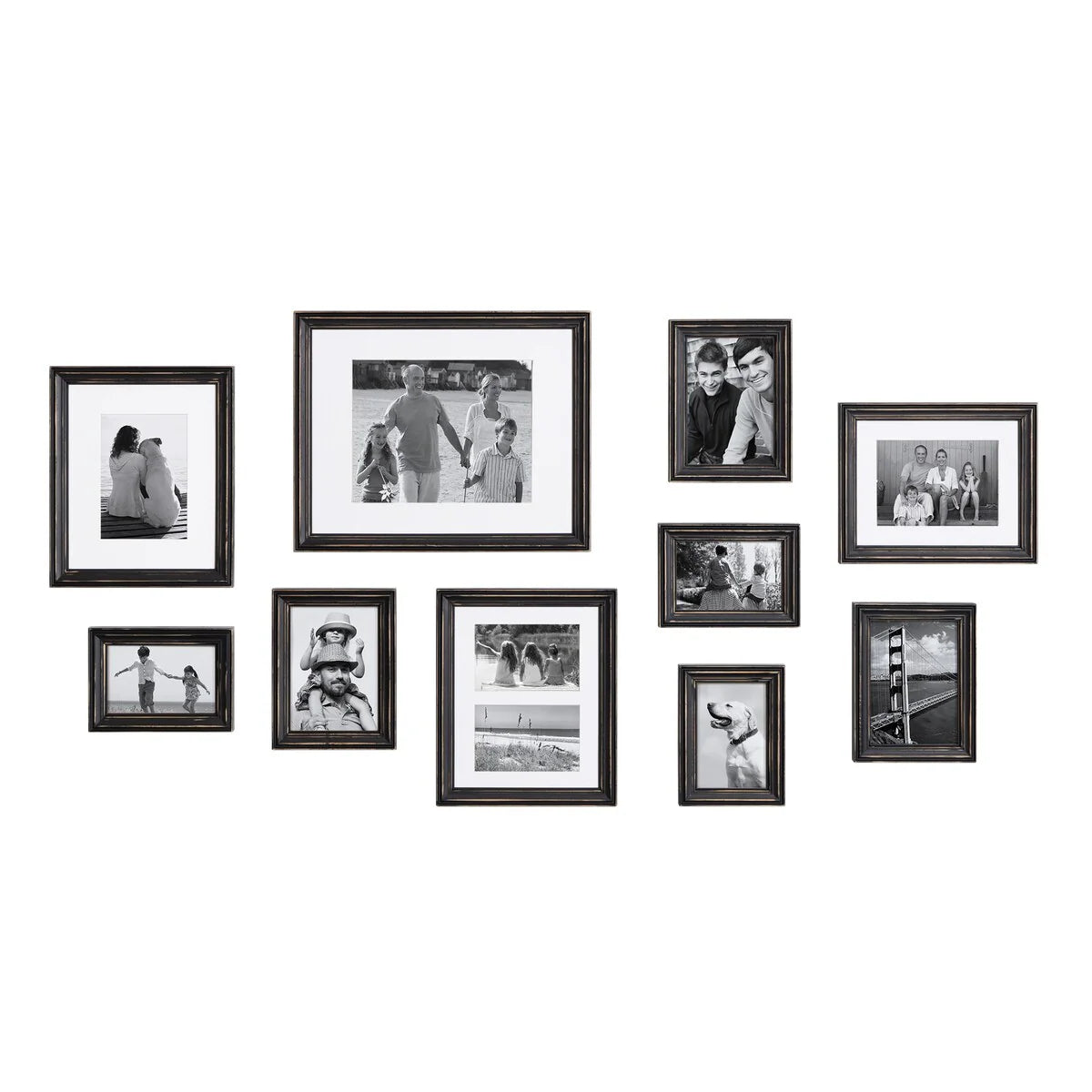 10-Piece Wood Gallery Wall Picture Frame Set, Decorative Photo Display Frames for Living Room, Bedroom and Home Decor