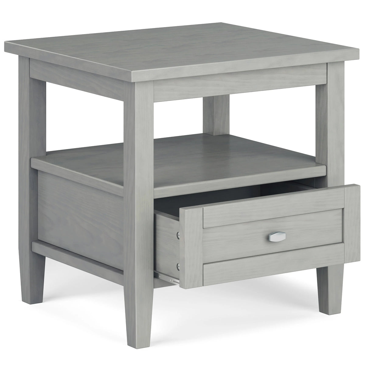 20 Inch Wide Solid Wood Rectangle End Table, Transitional Side Table