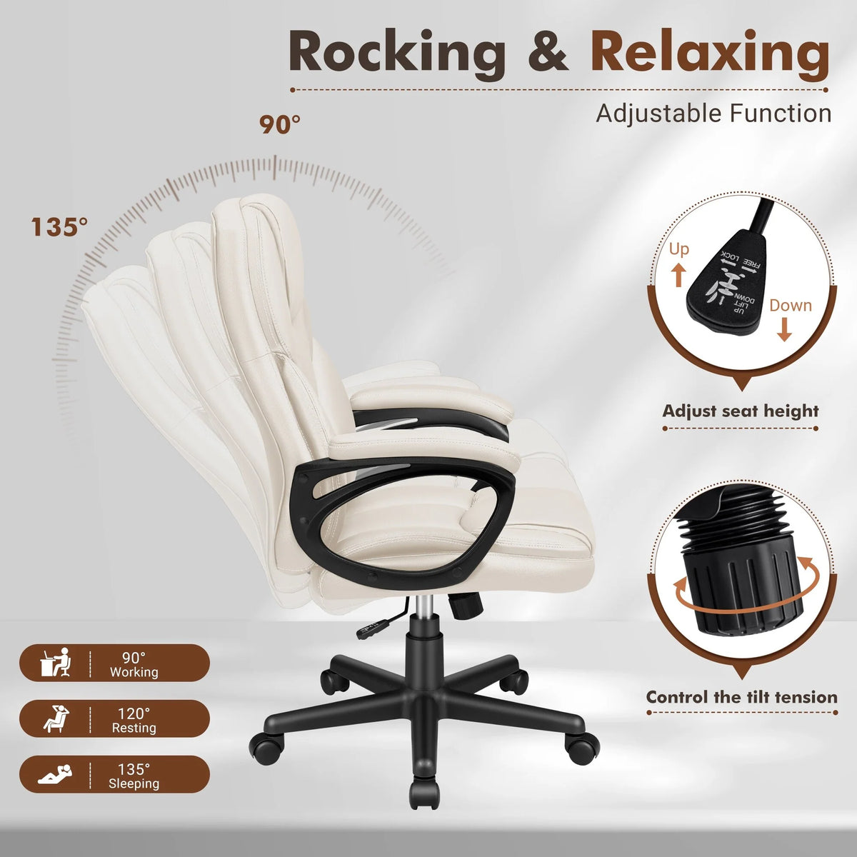 High Back Executive Office Chair, Ergonomic Computer Desk Chair for Home and Office