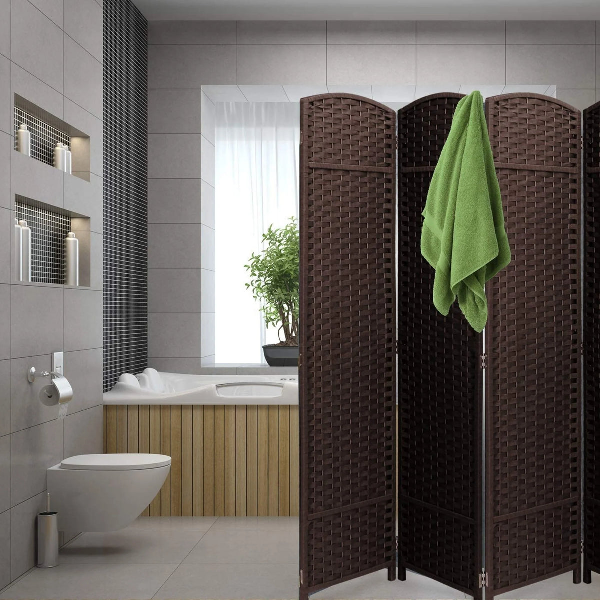 Tall Folding Room Divider Screen, Portable Privacy Partition Wall Panel for Bedroom, Living Room and Office