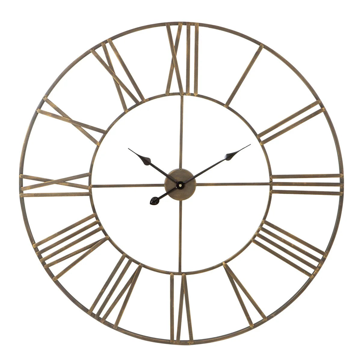 Modern Round Metal Wall Clock, Decorative Circular Hanging Clock for Living Room, Bedroom and Office
