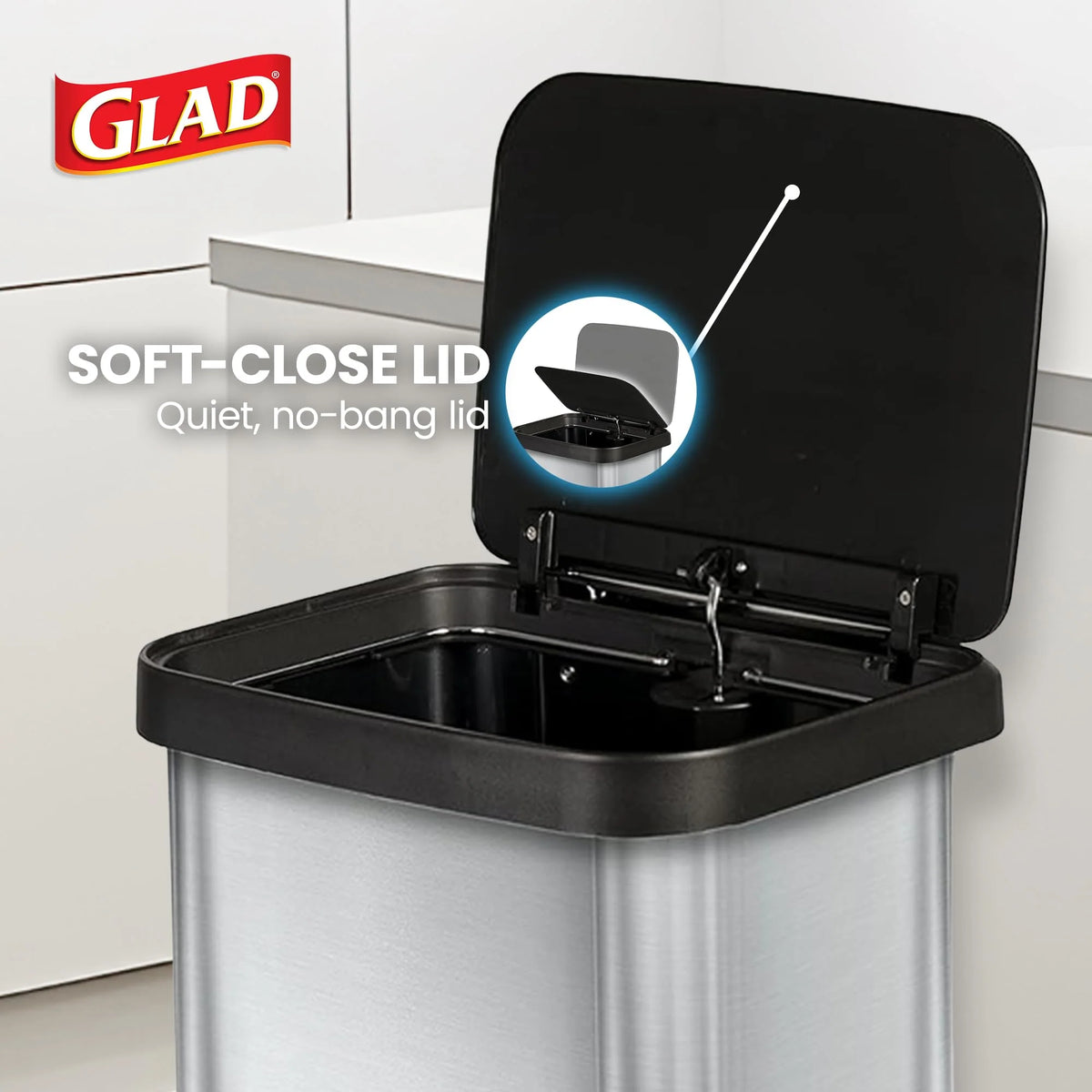 20 Gallon Stainless Steel Step Trash Can, Large Kitchen Garbage Bin with Odor Control