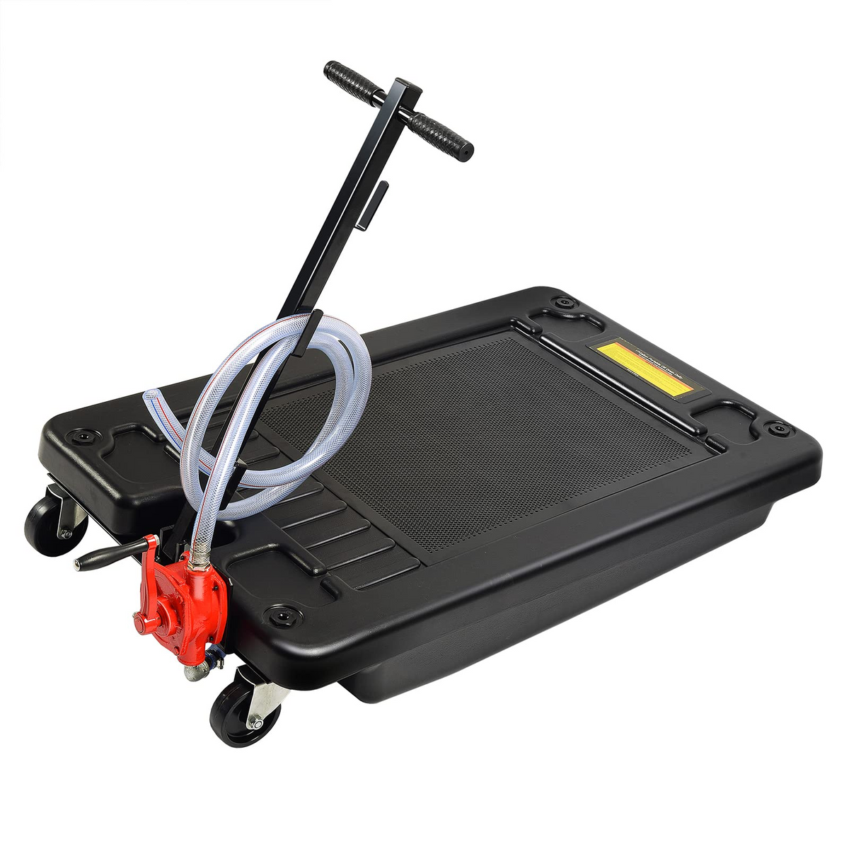 17 Gallon Portable Oil Drain Pan �� Low Profile with Pump & 8ft Hose