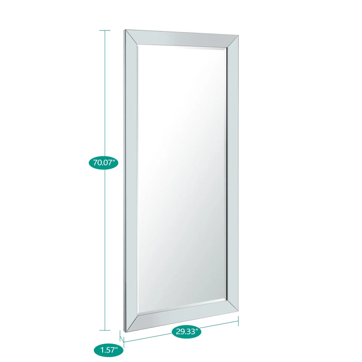 Tall Beaded Full Length Mirror, Oversized Full Body Standing Mirror with Decorative Frame for Bedroom, Dressing Room and Home Decor