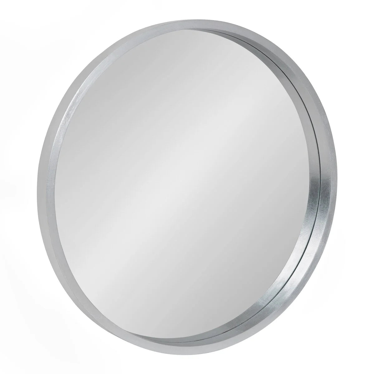 Round Wood Accent Wall Mirror, Modern Decorative Wooden Frame Mirror for Living Room, Bedroom and Entryway