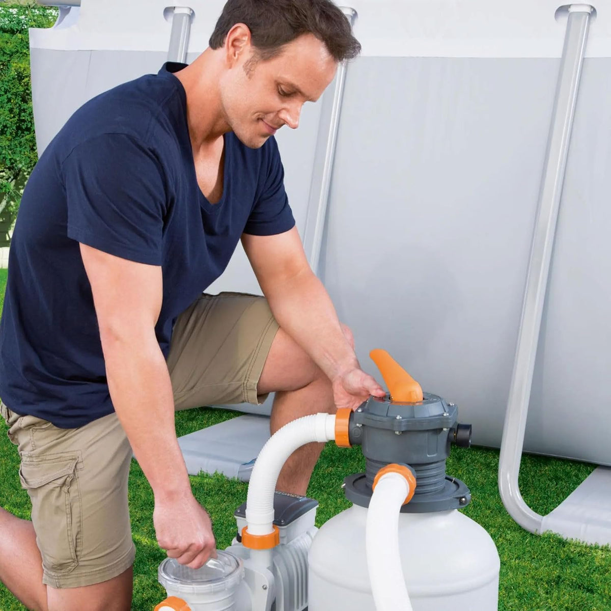 2,200 GPH Sand Filter Pump for Above Ground Pools, High Flow Swimming Pool Filtration System