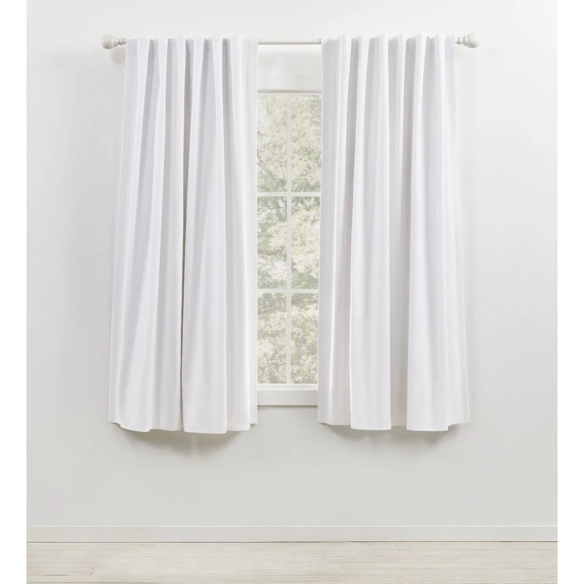 Blackout Single Curtain Panel, Back Tab and Rod Pocket Window Curtain