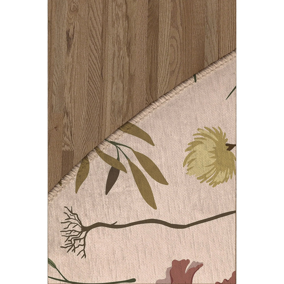 Fall Botanical Floral Kitchen Mat, Decorative Anti Fatigue Non Slip Floor Rug for Kitchen and Home Decor