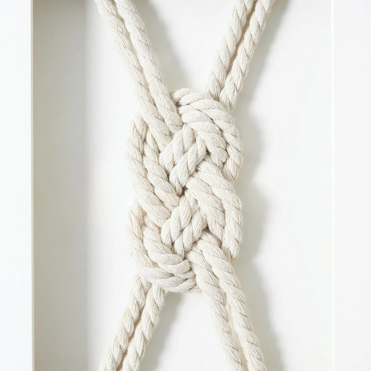 3-Piece Framed Nautical Knots Wall Decor Set, Natural Finish Coastal Wall Art