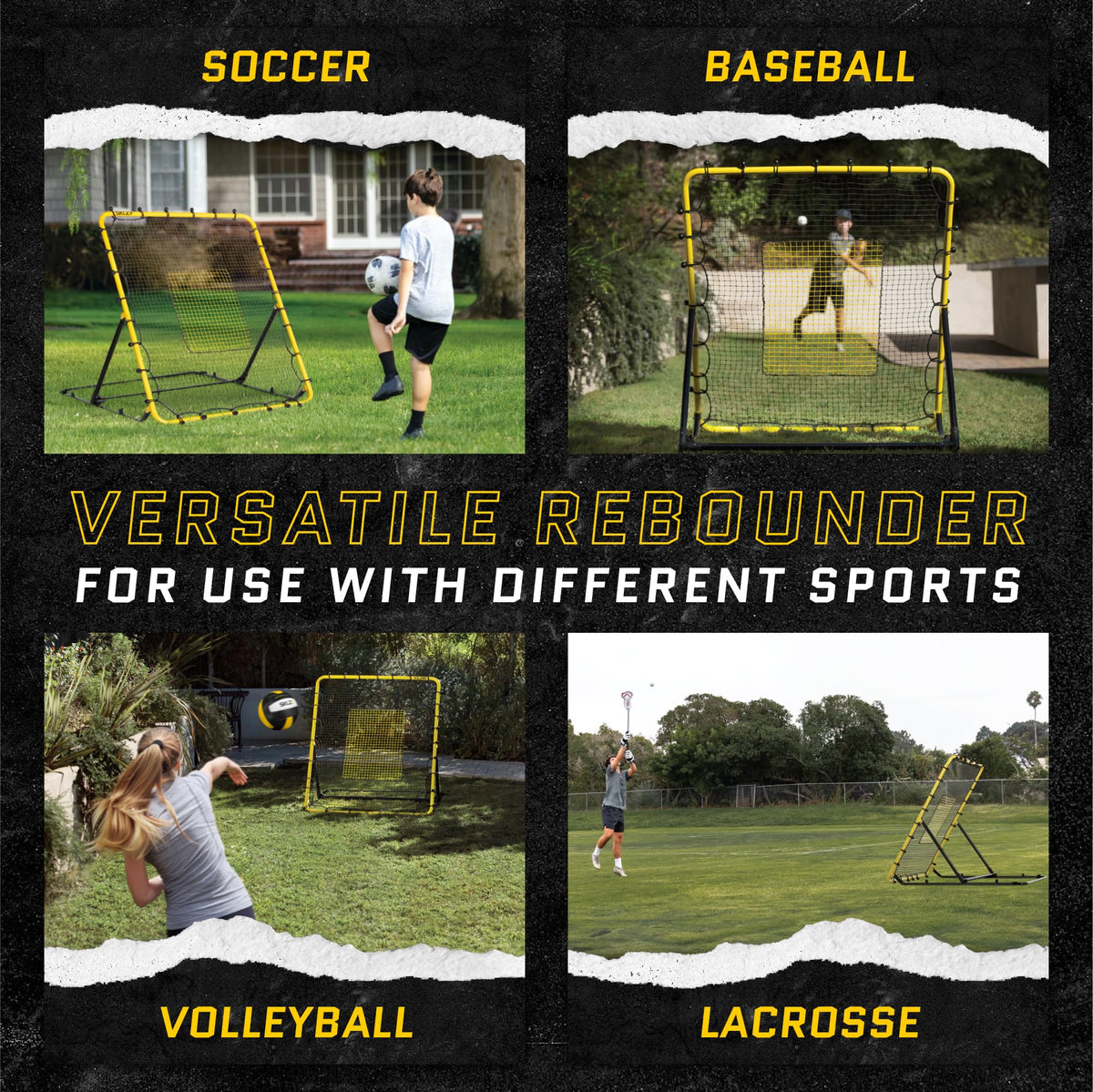 Baseball & Softball Fielding Trainer Rebounder Net, Portable Practice Equipment for Throwing, Catching and Fielding Skills