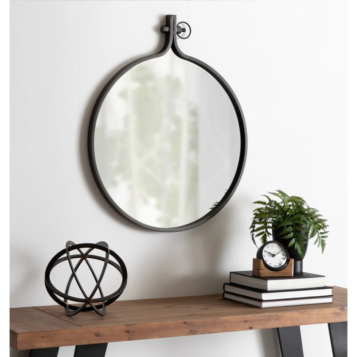 Modern Round Wall Mirror, Decorative Circular Accent Mirror for Living Room, Bedroom and Entryway