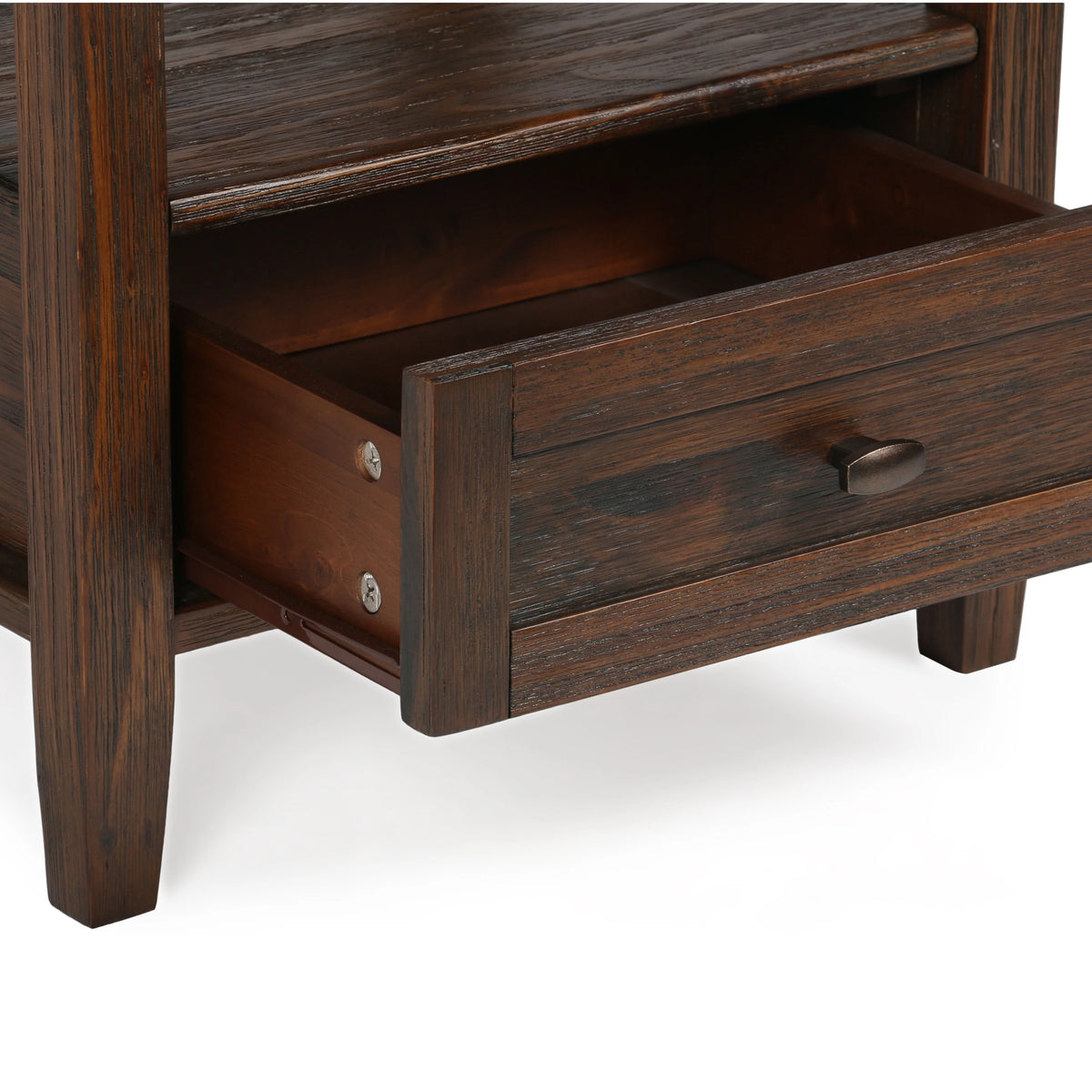 20 Inch Wide Solid Wood Rectangle End Table, Transitional Side Table