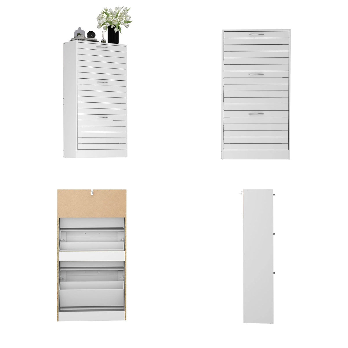 Modern Shoe Storage Cabinet for Entryway and Hallway, Space-Saving Shoe Organizer