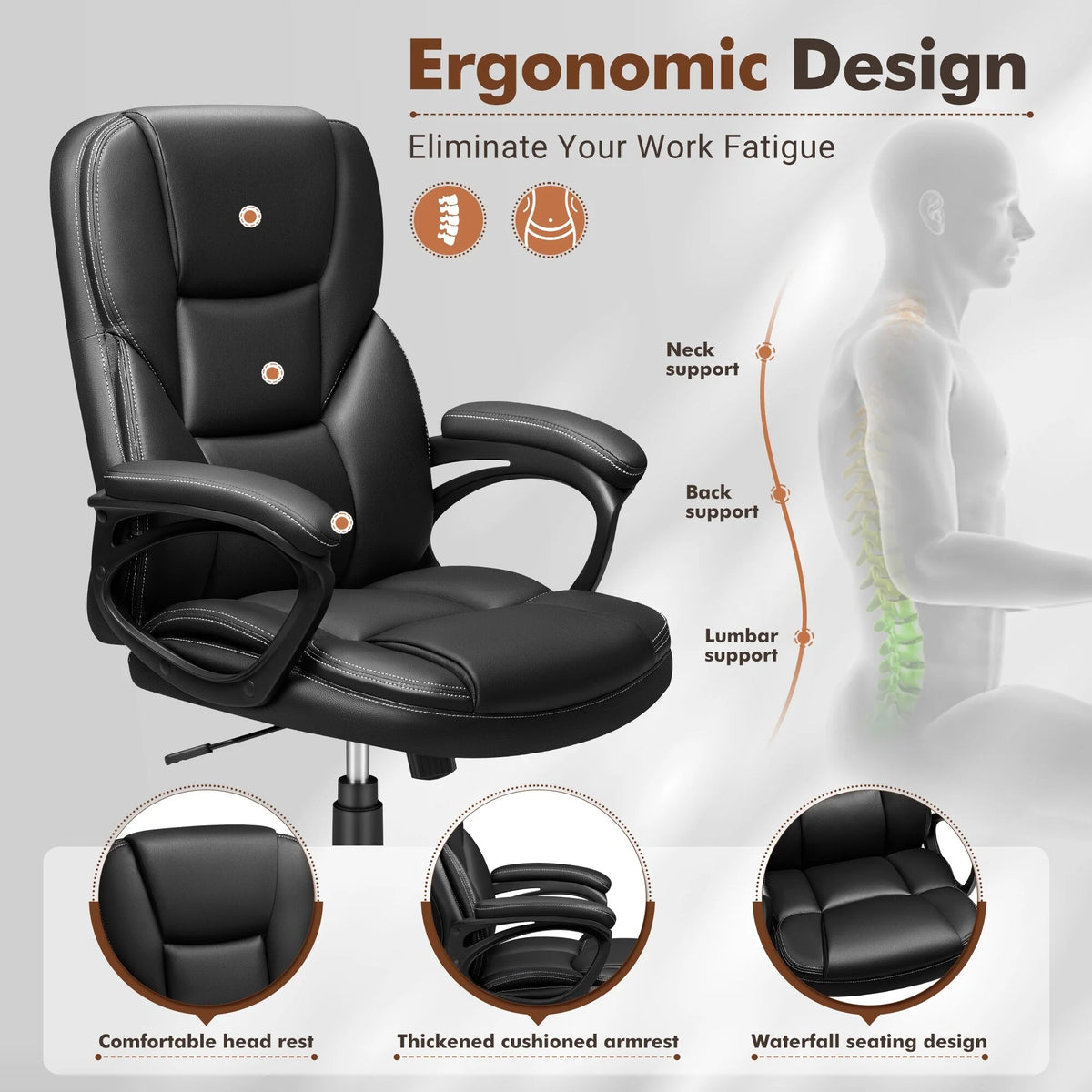 High Back Executive Office Chair, Ergonomic Computer Desk Chair for Home and Office