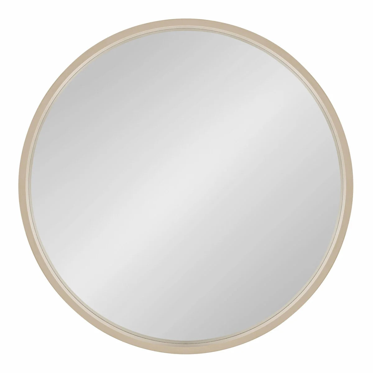 Round Wood Accent Wall Mirror, Modern Decorative Wooden Frame Mirror for Living Room, Bedroom and Entryway