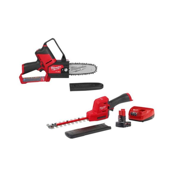 12V Brushless Cordless Pruning Saw �� 8" Hedge Trimmer Kit with Battery