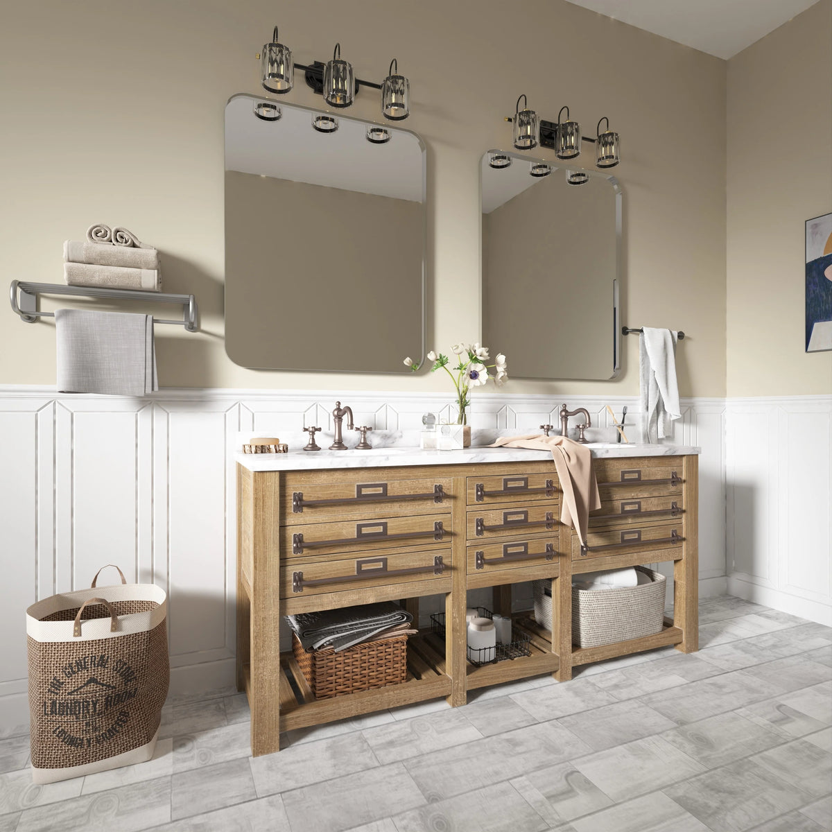 Aluminum Alloy Rounded Corner Vanity Mirror, Modern Wall Mounted Mirror for Bathroom, Bedroom and Home Decor