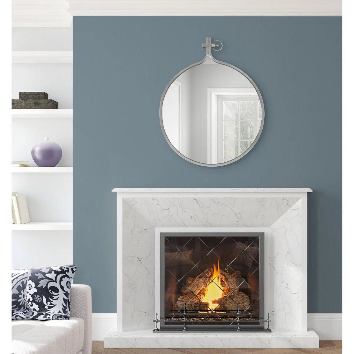 Modern Round Wall Mirror, Decorative Circular Accent Mirror for Living Room, Bedroom and Entryway