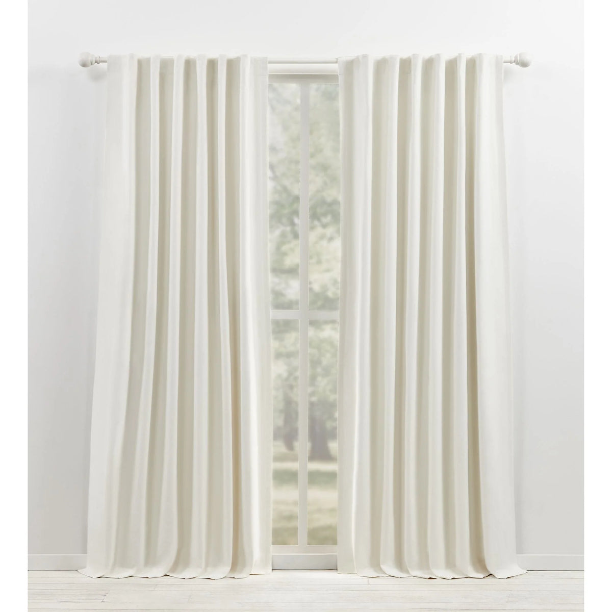 Blackout Single Curtain Panel, Back Tab and Rod Pocket Window Curtain