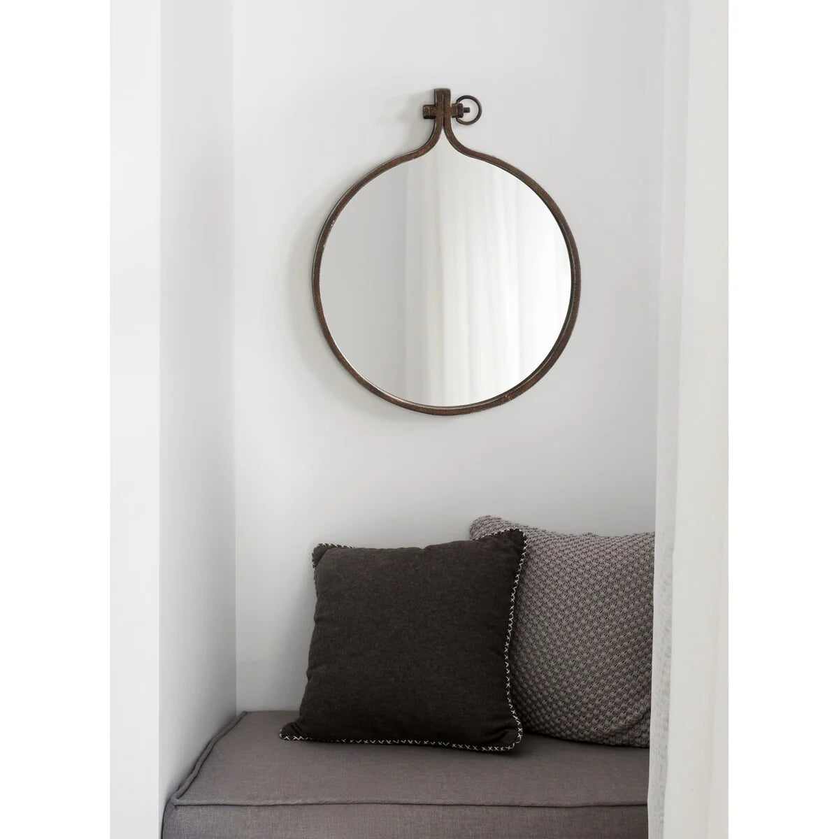Modern Round Wall Mirror, Decorative Circular Accent Mirror for Living Room, Bedroom and Entryway