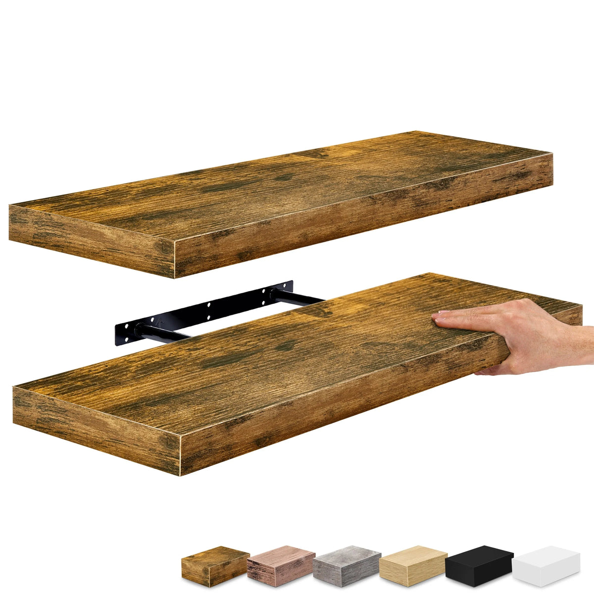24 Inch Extra Long Floating Wall Shelf, Wall Mounted Display and Storage Shelf for Home Decor