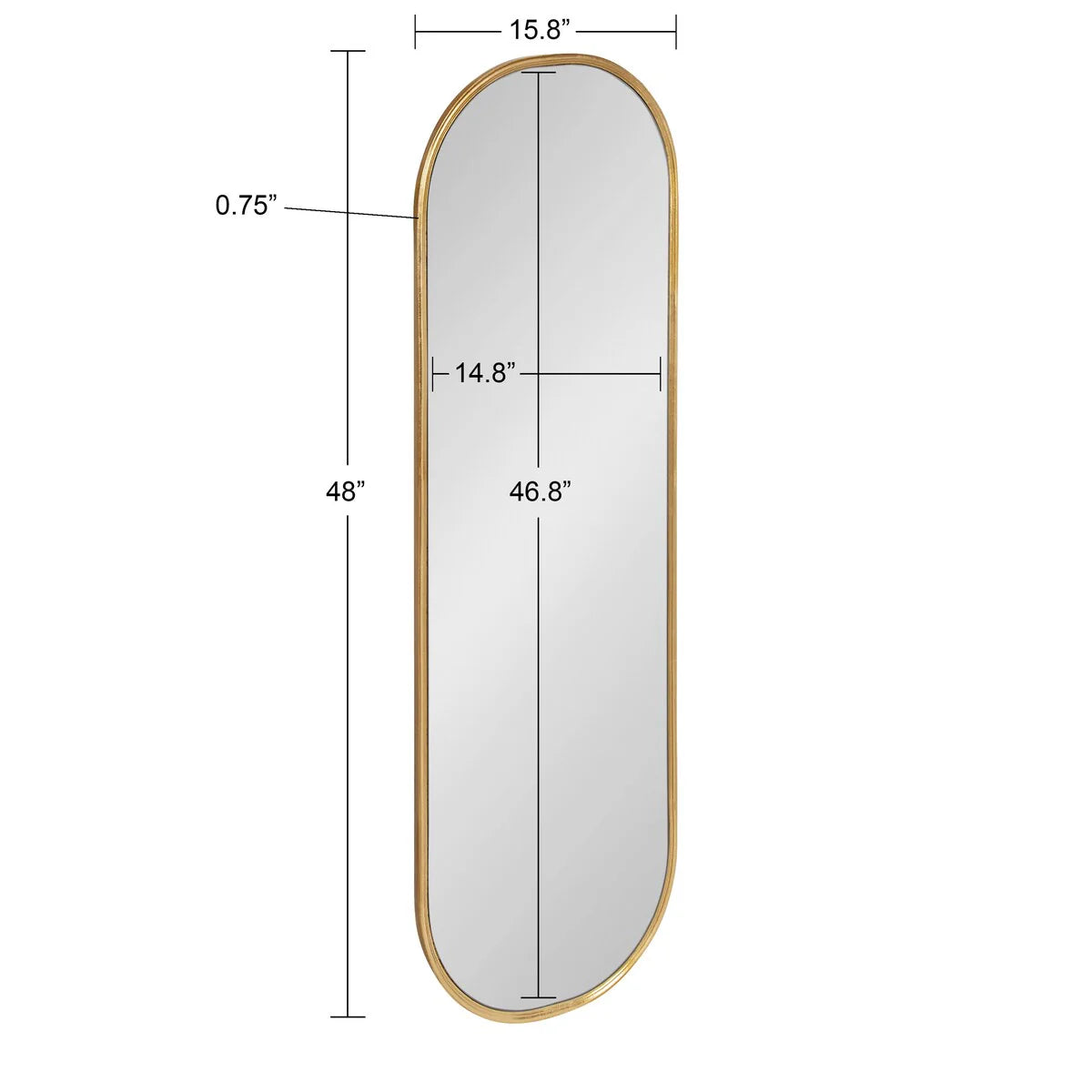 Modern Capsule Framed Wall Mirror, Decorative Oval Accent Mirror for Living Room, Bedroom and Entryway
