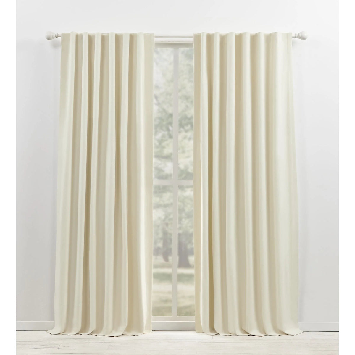 Blackout Single Curtain Panel, Back Tab and Rod Pocket Window Curtain