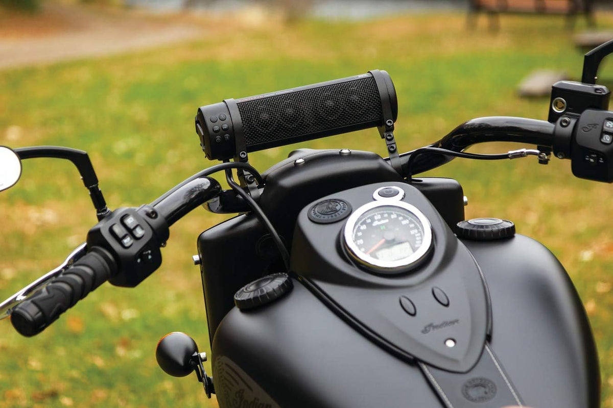 300W Waterproof Bluetooth Motorcycle Sound Bar �� Handlebar Mount, Satin Black