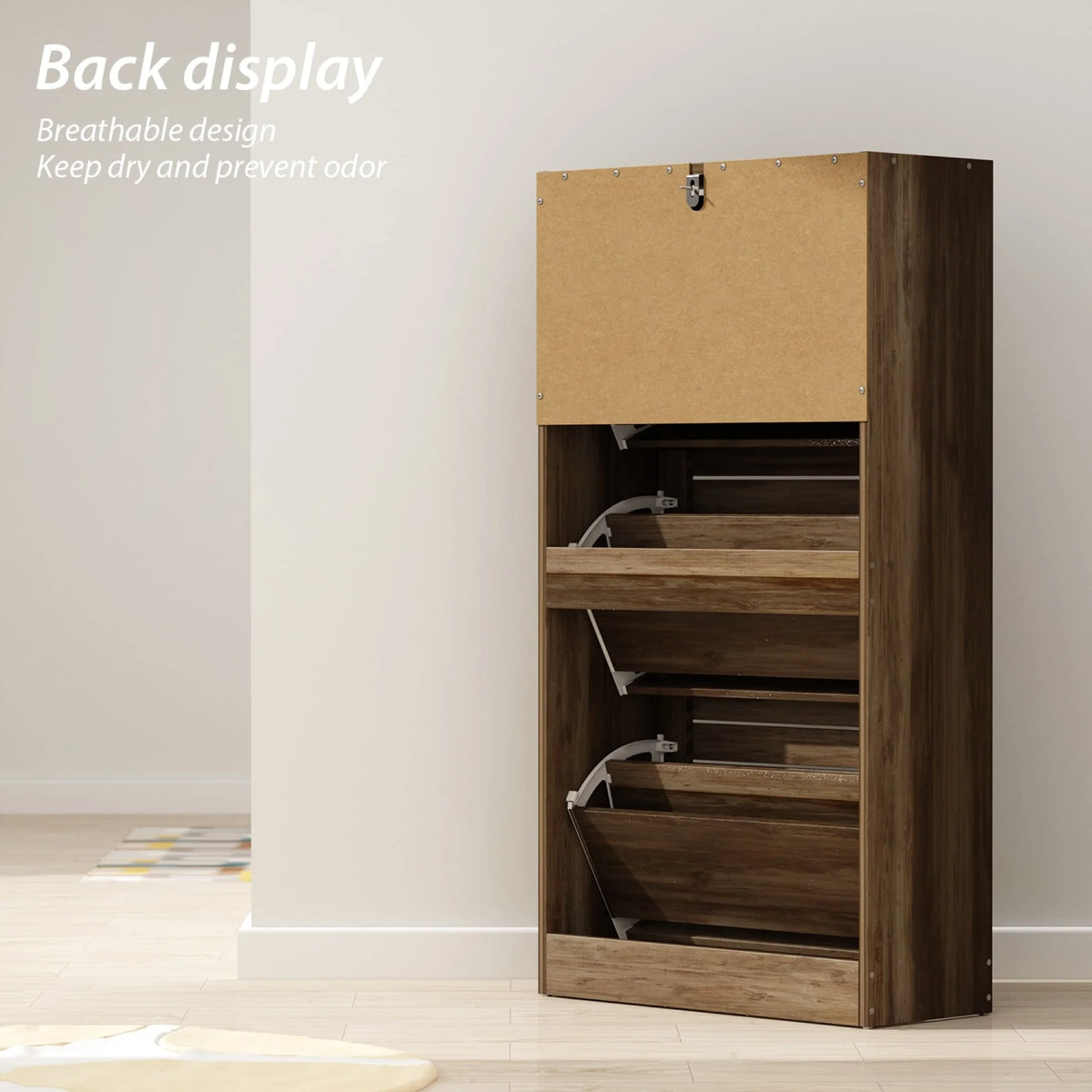 Modern Shoe Storage Cabinet for Entryway and Hallway, Space-Saving Shoe Organizer