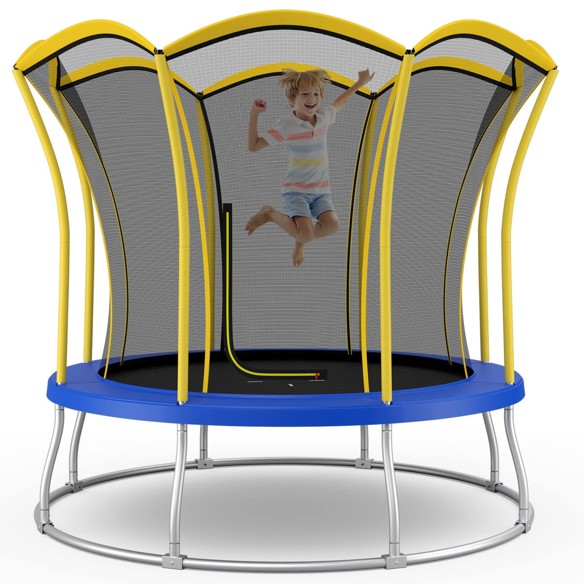 8FT/10FT Outdoor Trampoline �� ASTM Approved with Unique Flower Shape