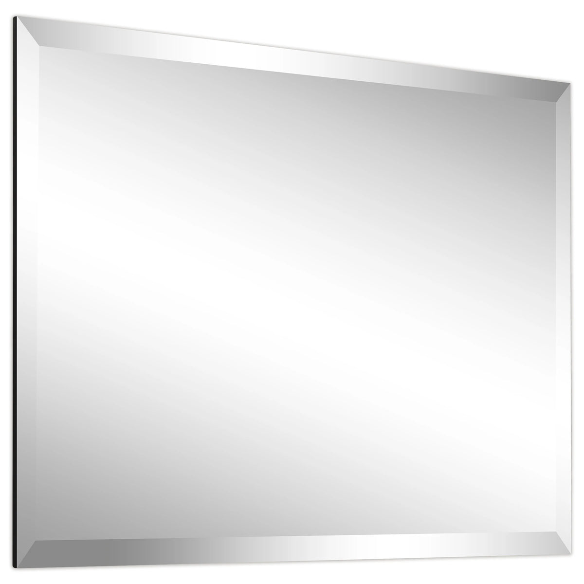 Frameless Beveled Prism Wall Mirror, Clear Square or Rectangular Decorative Mirror for Bathroom, Bedroom and Home Decor