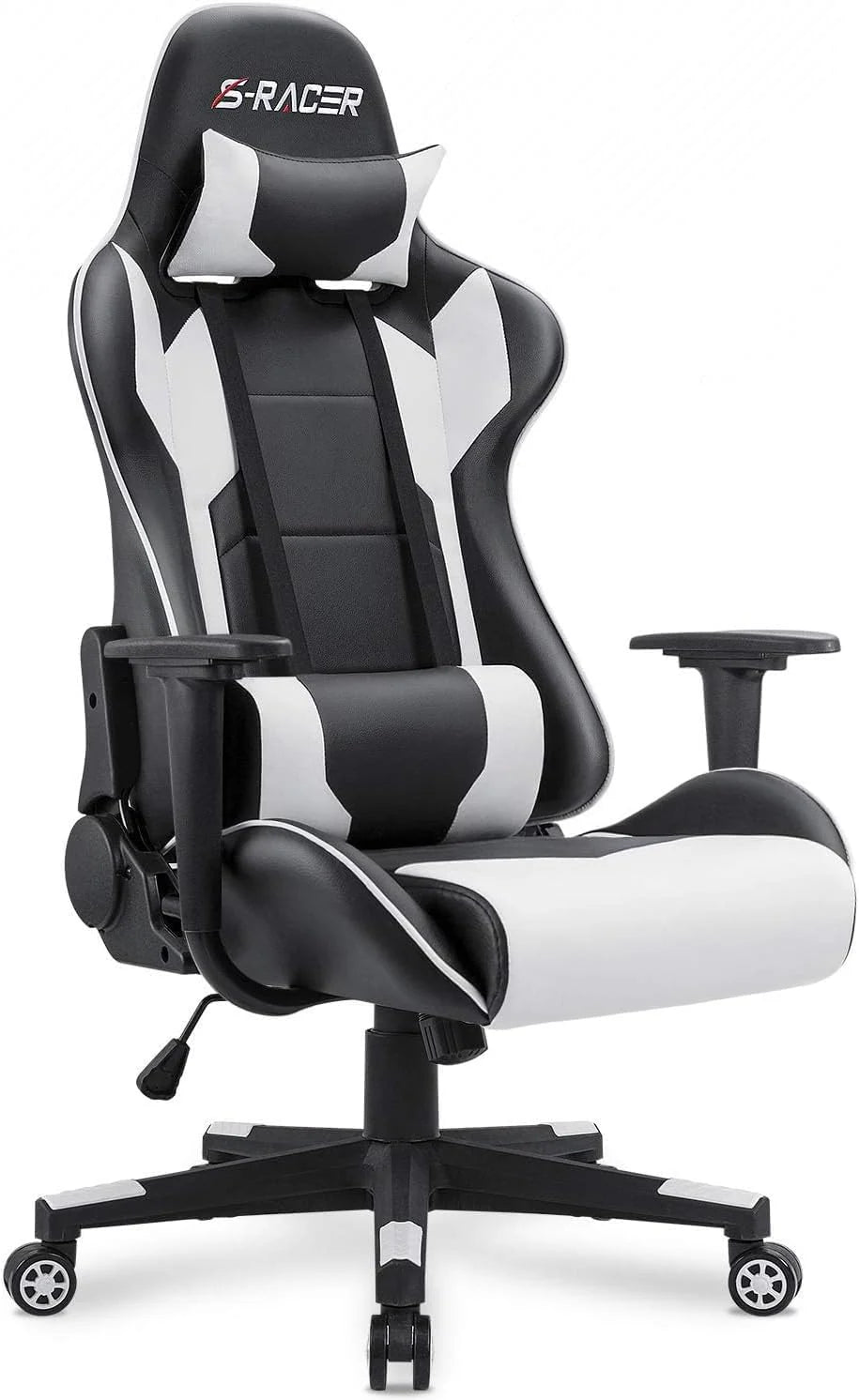 Ergonomic Leather Gaming Chair, High Back Computer Desk and Office Chair for Gaming, Home Office and Work