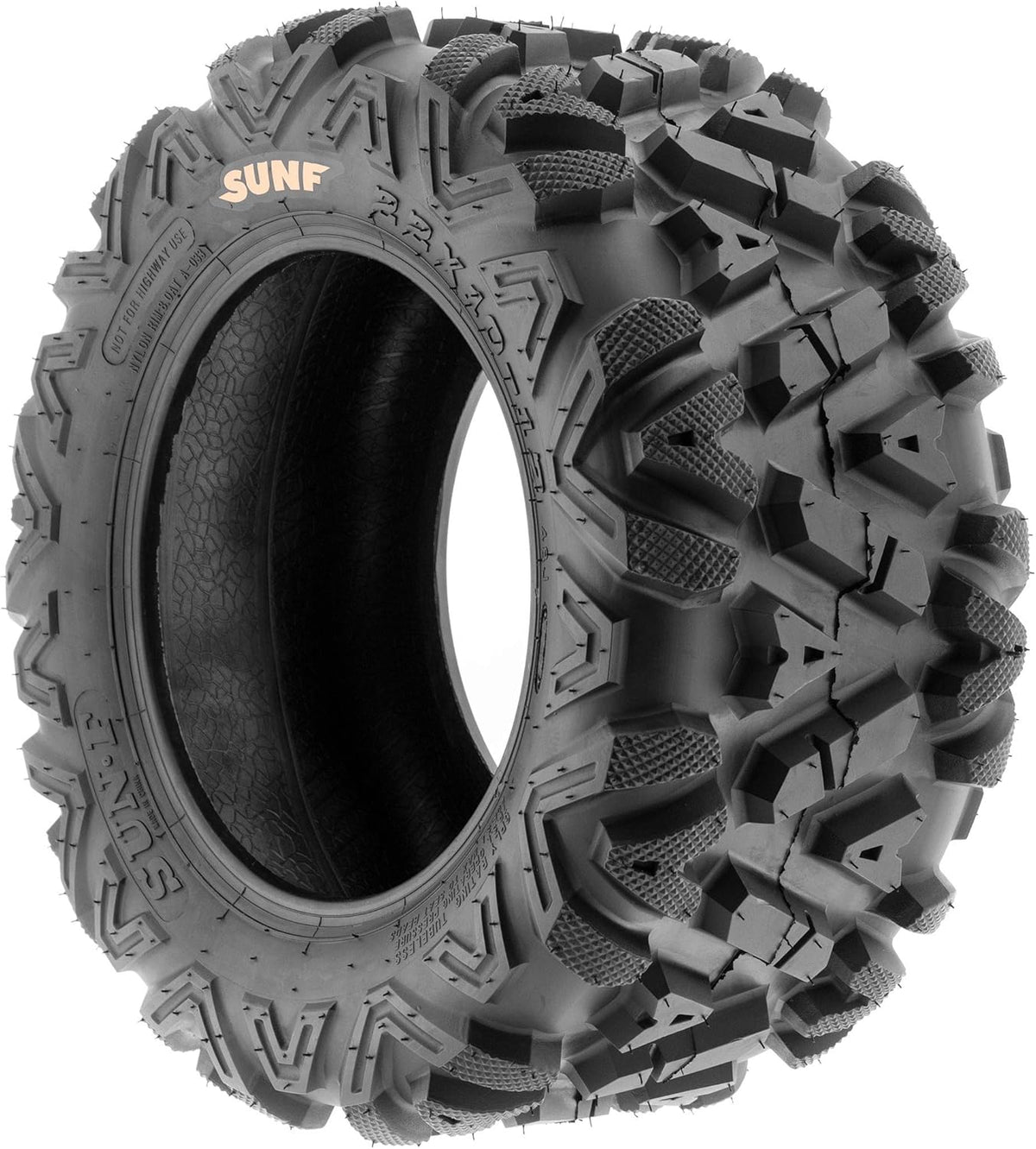 ATV UTV All-Terrain Tires Set of 4, 25X8-12 Front & 25X10-12 Rear Off-Road Replacement Tires