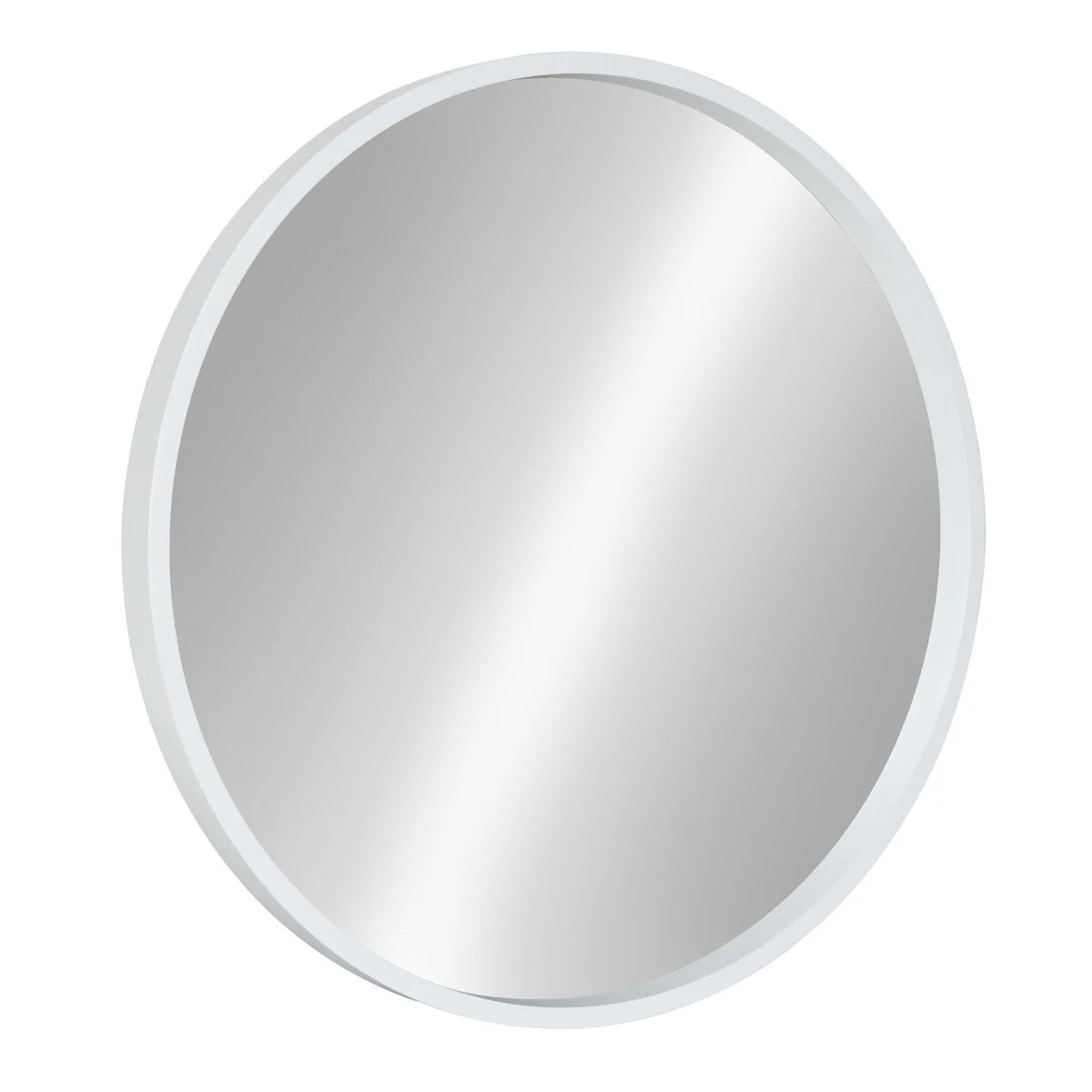 Round Wood Accent Wall Mirror, Modern Decorative Wooden Frame Mirror for Living Room, Bedroom and Entryway