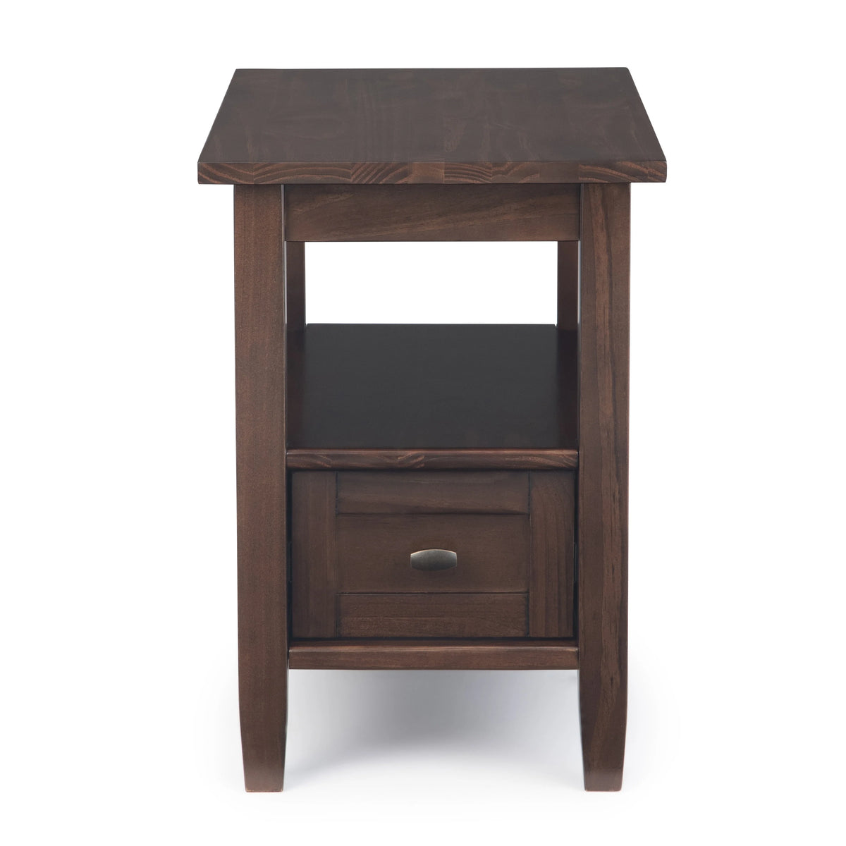 14" Wide Solid Wood Narrow Side Table, Rectangle Transitional Style Accent Table