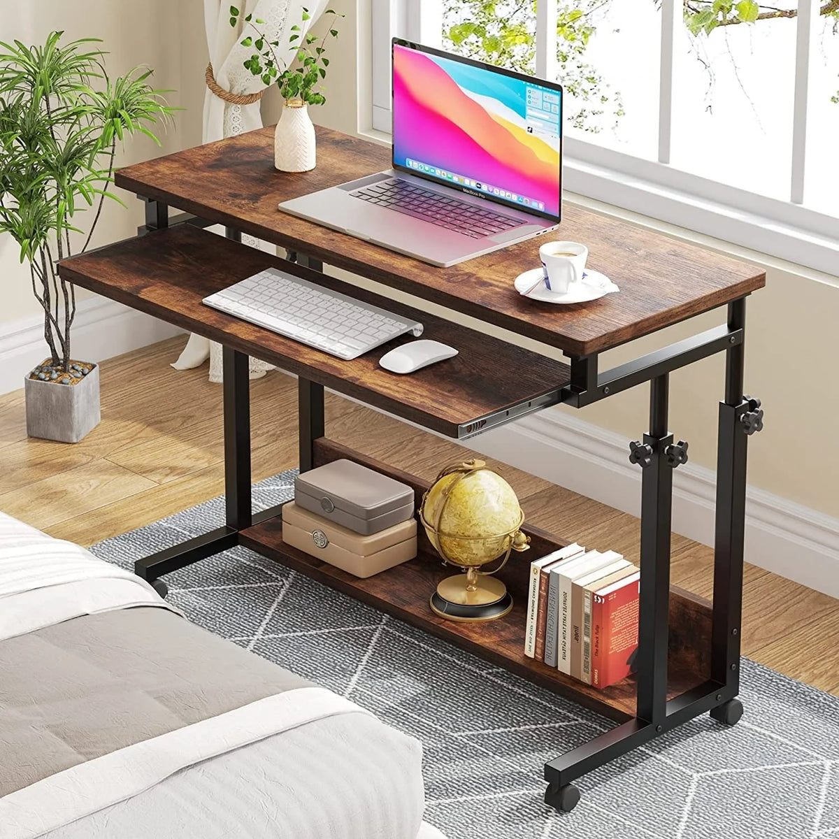 Height Adjustable Laptop Desk, Portable Sofa and Bed Table for Work and Study