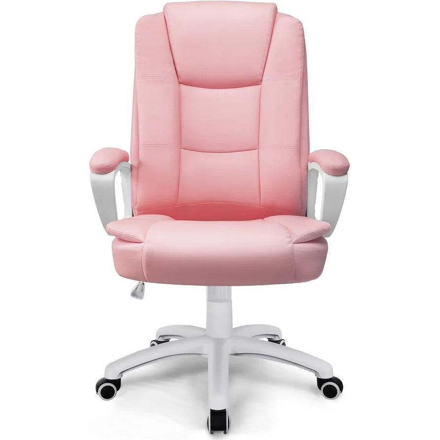 Big and Tall Executive Office Chair, High Back Ergonomic Leather Chair, 400 lb Capacity
