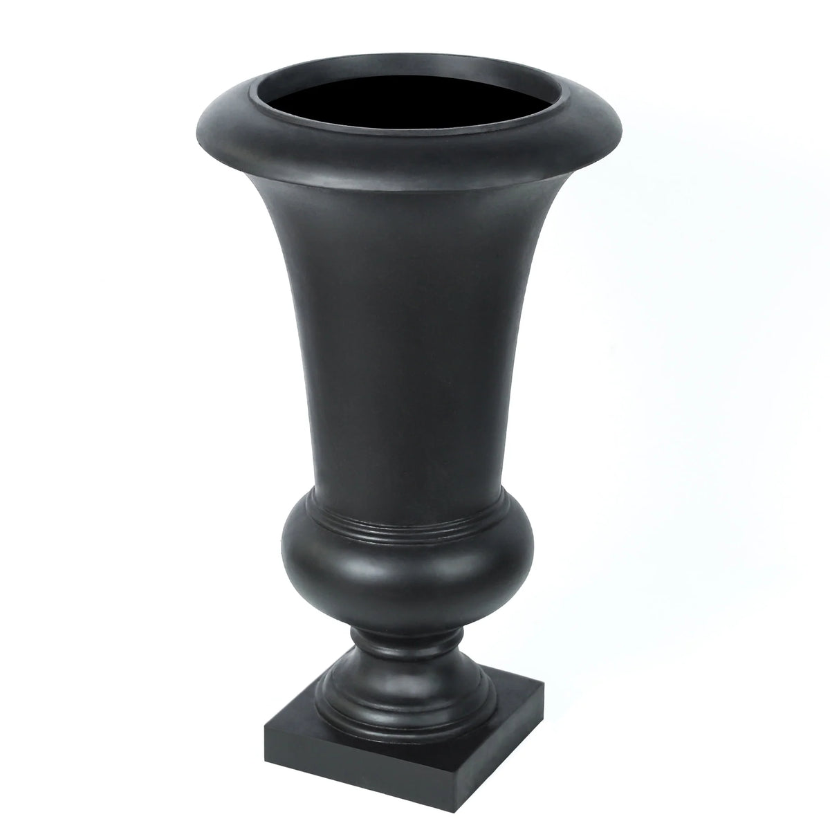 22.75" Tall Handmade Fiber Stone Urn Planter Pot, Decorative Outdoor Garden Flower Container for Patio and Home