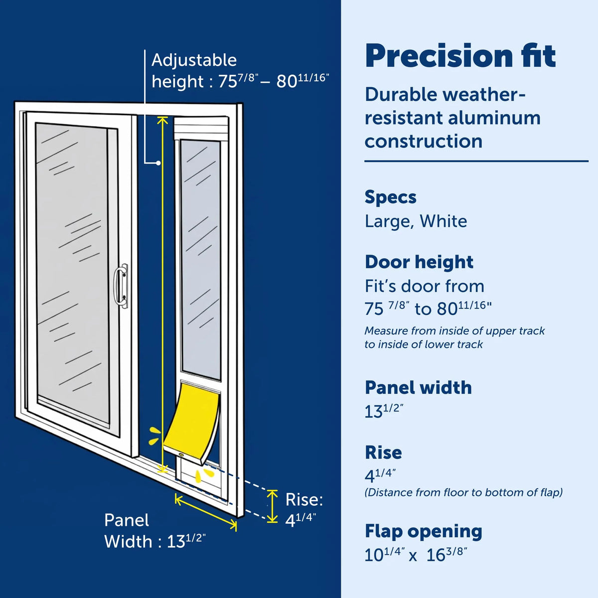 Sliding Glass Pet Door, No-Cut DIY Installation for Renters, Apartments and Rental Homes